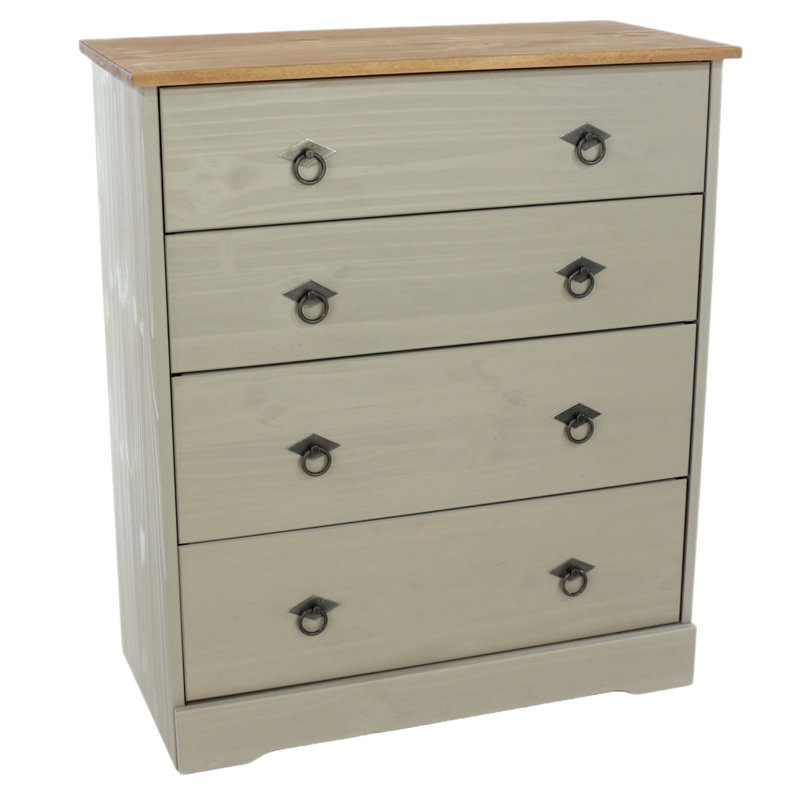Solid Wood 4 - Drawer Rectangle Accent Chest