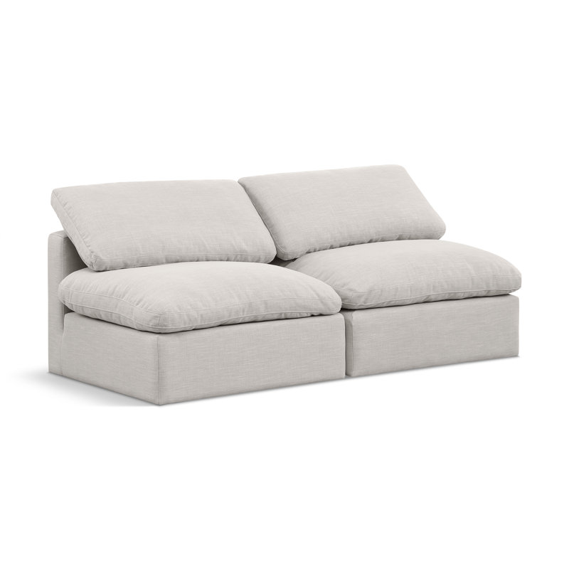 Itala Upholstered 70'' Loveseat, Cream Linen Textured Fabric