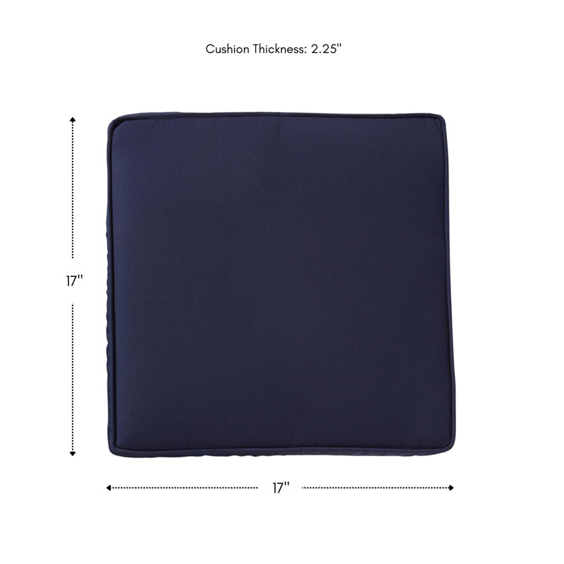 Sunbrella Outdoor Dining Chair Seat Pad, Canvas Navy