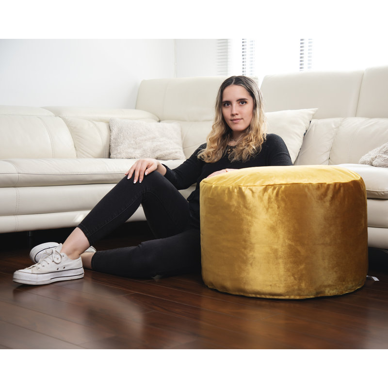 Otava Pouf, Mustard Polyester