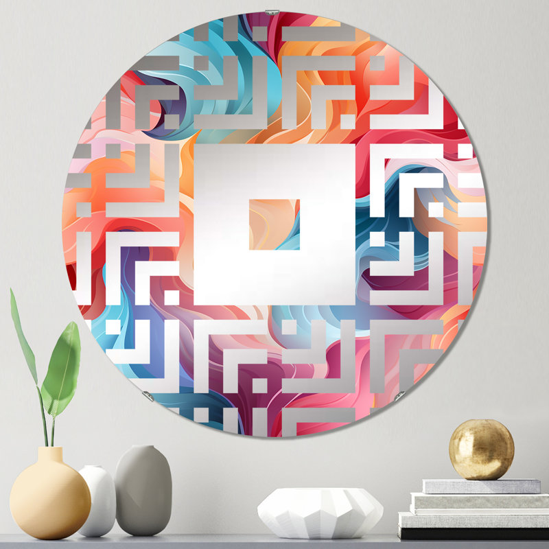 Miroir mural coloré et sculpté Popart, 23,6 po x 23,6 po