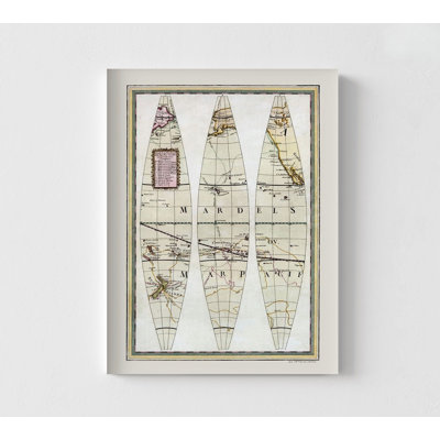Pacific Ocean - Cassini 1790, Rustic Atlas Geography Poster Classroom Decor, Primary School Wall Art, Public Library Poster Print
