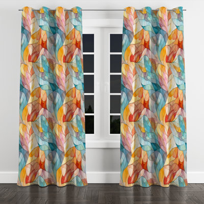 Watercolor Delight Marble Pattern - Abstract Marble Blackout Grommet Curtain - 1 Panel