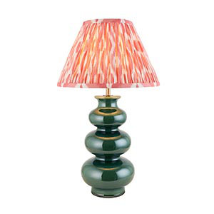 Monroe Ceramic, Steel And Brass Table Lamp, Coral Pink