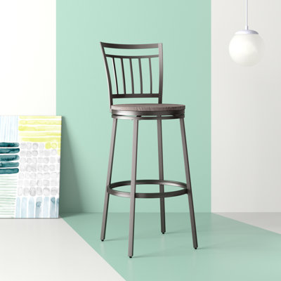 Kanagy Swivel Counter Stool with Metal Frame