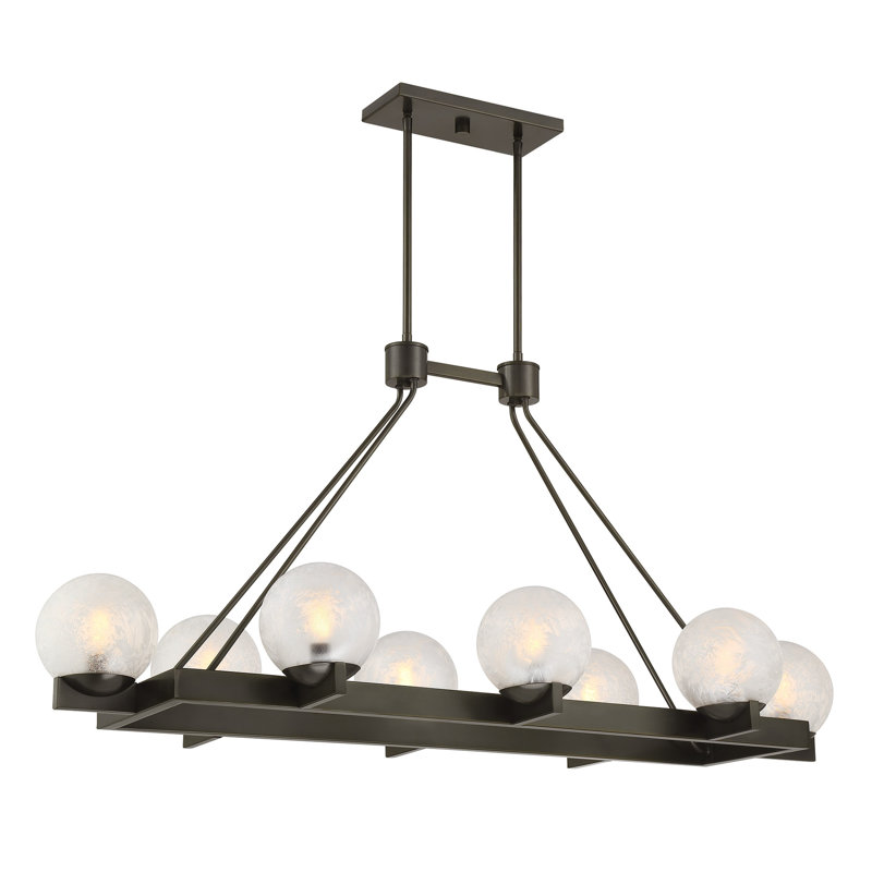 Lustre linéaire en bronze 8 lumières Darien, Bronze