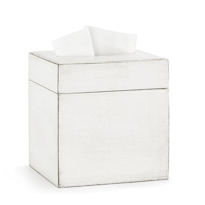 Couvre-boîte à mouchoirs blanc Riviera