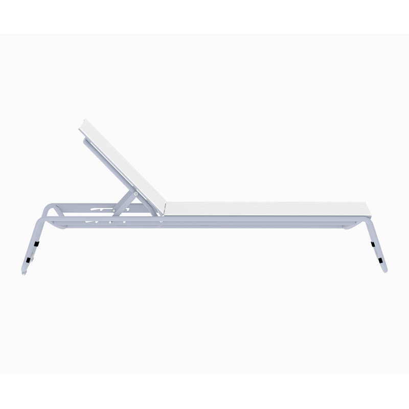 Chaise longue d'extérieur en aluminium thermolaqué Corail, Bleu pastel