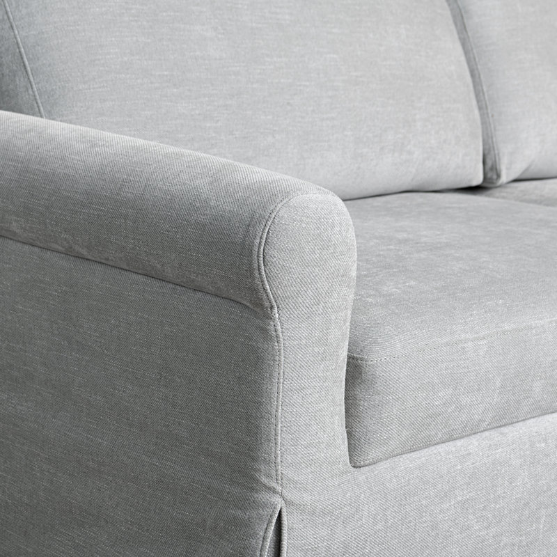Carolena 90.9'' Queen Slipcovered Rolled Arm Convertible Sofa Sleeper