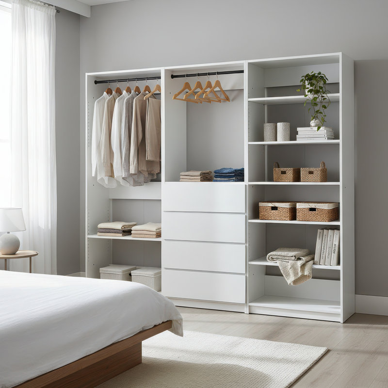 Système de garde-robe autoportant en bois Prosper