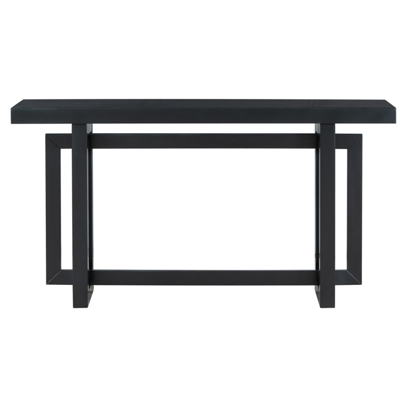U_STYLE 59.1'' Painted Entryway Table With Pine Veneer,Unique Triple Rectangle Design Console Table With Thick Pine Wood Legs,Extra Long Sofa Table Versatile For Hallway, Living Room,Kitchen