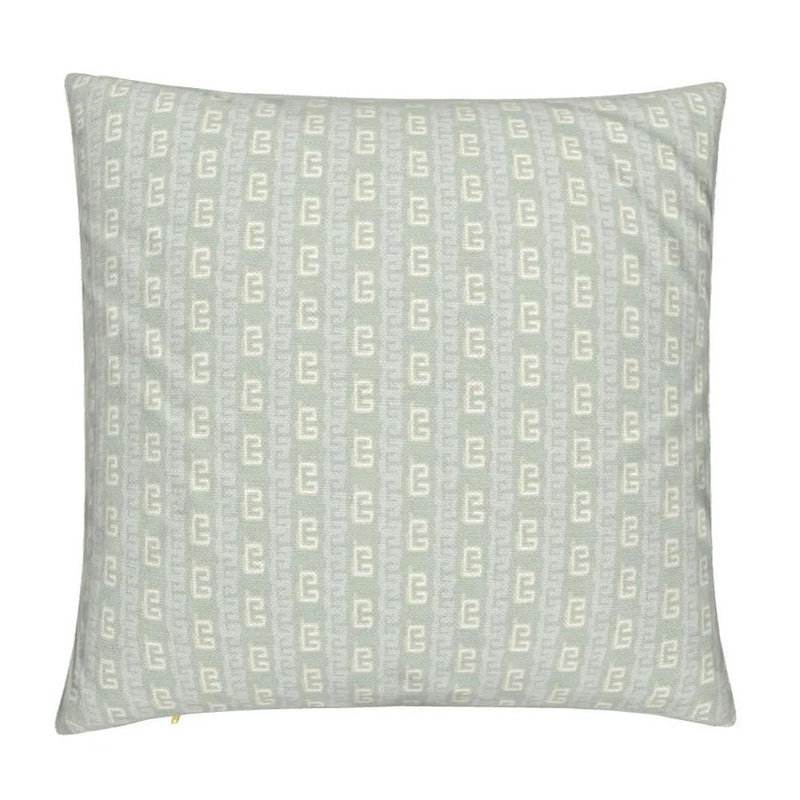 Gaga Greek Small Repeat Luxury Throw Pillow, Square 24", Fresh Eucalyptus
