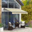 Auvent de jardin rétractable 8 pi x 6,5 pi, abri de soleil pour patio avec fonctionnement manuel, matériau 280 g / m², cadre en aluminium, contrôle beige, tissu, cadre pour l'extérieur,