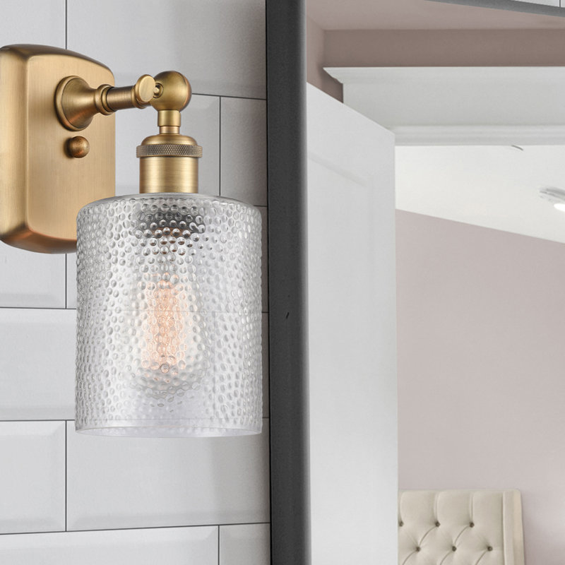 Leilani Armed Sconce, LED, Clear, Brushed Brass