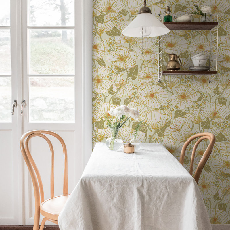 Cahterine 10.05m x 53cm Wallpaper Roll, Gold