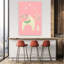 Pink Christmas Reindeer Whimsical Abstract Christmas Tree Deer Winter Landscape Wall Art Print by Annick - Wrapped Canvas Print-65074946