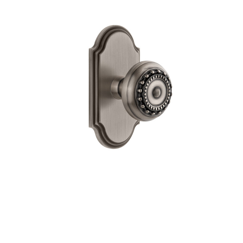 Fausse plaque simple avec bouton de porte Parthénon Grandeur, Étain antique
