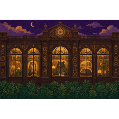 Mur de fenêtres avec bibliothèque de nuit