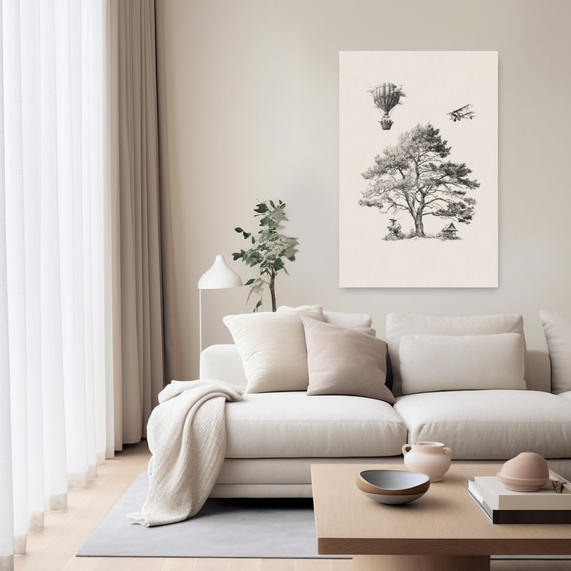 Samouraï, pin, vol, paisible, rétro, pin traditionnel, paysage, art mural, H 60 po x l 40 po