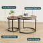 Ensemble de 2 tables basses gigognes modernes pour le salon, brun-965848401