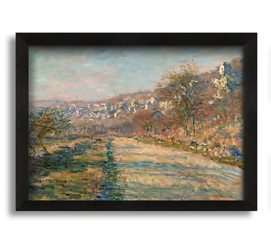 Gerahmtes Leinwandbild Road Of La Roche-Guyon von Claude Monet