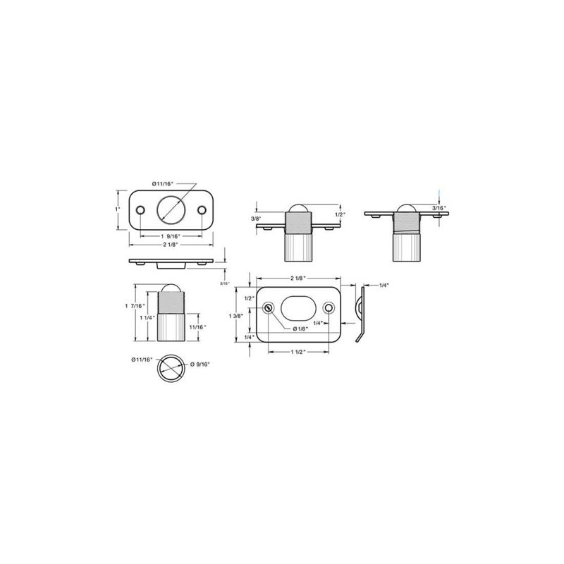 643E7C85A81D45328D70CDC867500903 Ball Catch; Round Corners; Bright Brass Finish, Polished Brass