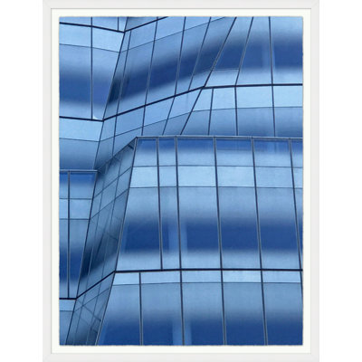 «Blue Glass Wall», impression encadrée sur verre
