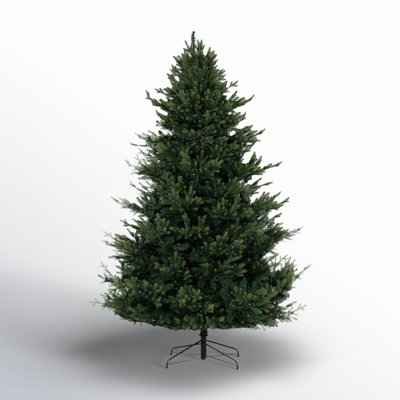 Prelit Traditional Artificial Christmas Tree with Metal Stand, Realistic Classic Holiday Tree