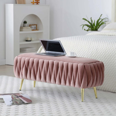 Banc de rangement, repose-pieds rembourré pour la maison