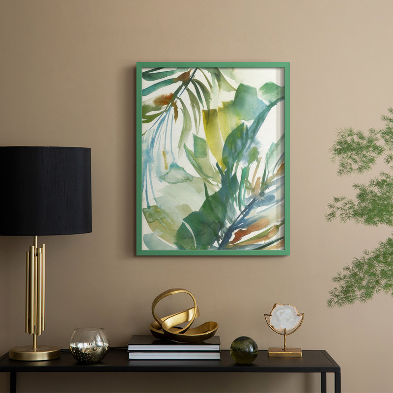 «Paradise Memory II», reproduction encadrée - bois massif, H 21 po x l 17 po, Vert
