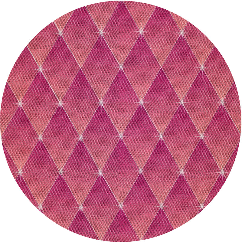 Tapis de zone rose à motif, Rond 8 pi