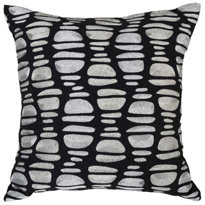 Cotton with Polyester Embroidery Throw Pillow