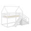 Lit simple mezzanine ou superposé simple avec escalier et toboggan-505796527