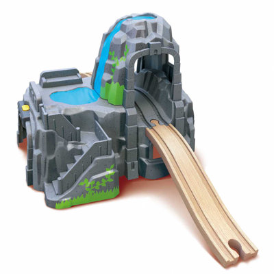 Hape: ensemble de tunnel de montagne Light & Sound - formation de montagne et voie ferrée, ensemble de jeu en bois, à piles, jeu de société, enfants de 3 ans et plus