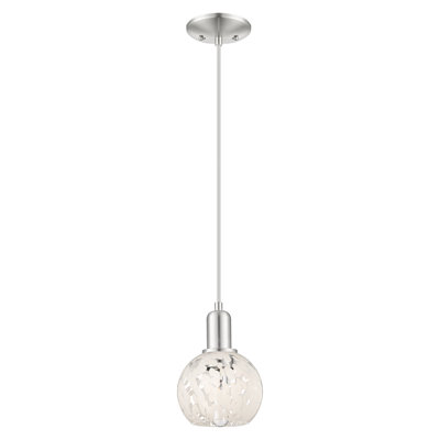 Arcadia - White Mouchette - 1 Light 6" Cord Hung Mini Pendant