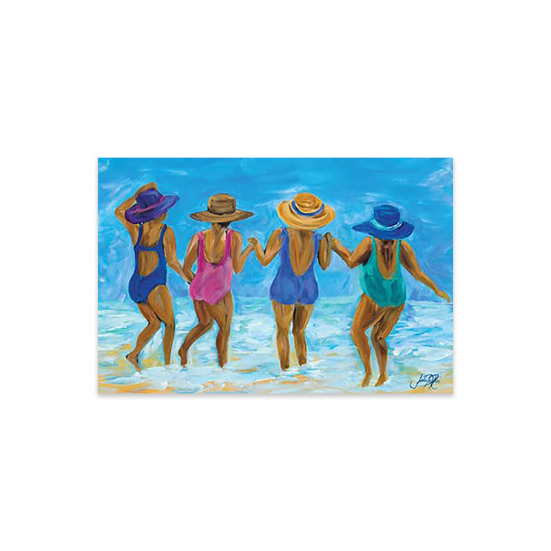 Mesdames sur la plage I par Julie Derice - impression sans cadre, H 16 po x l 24 po x P 0,25 po