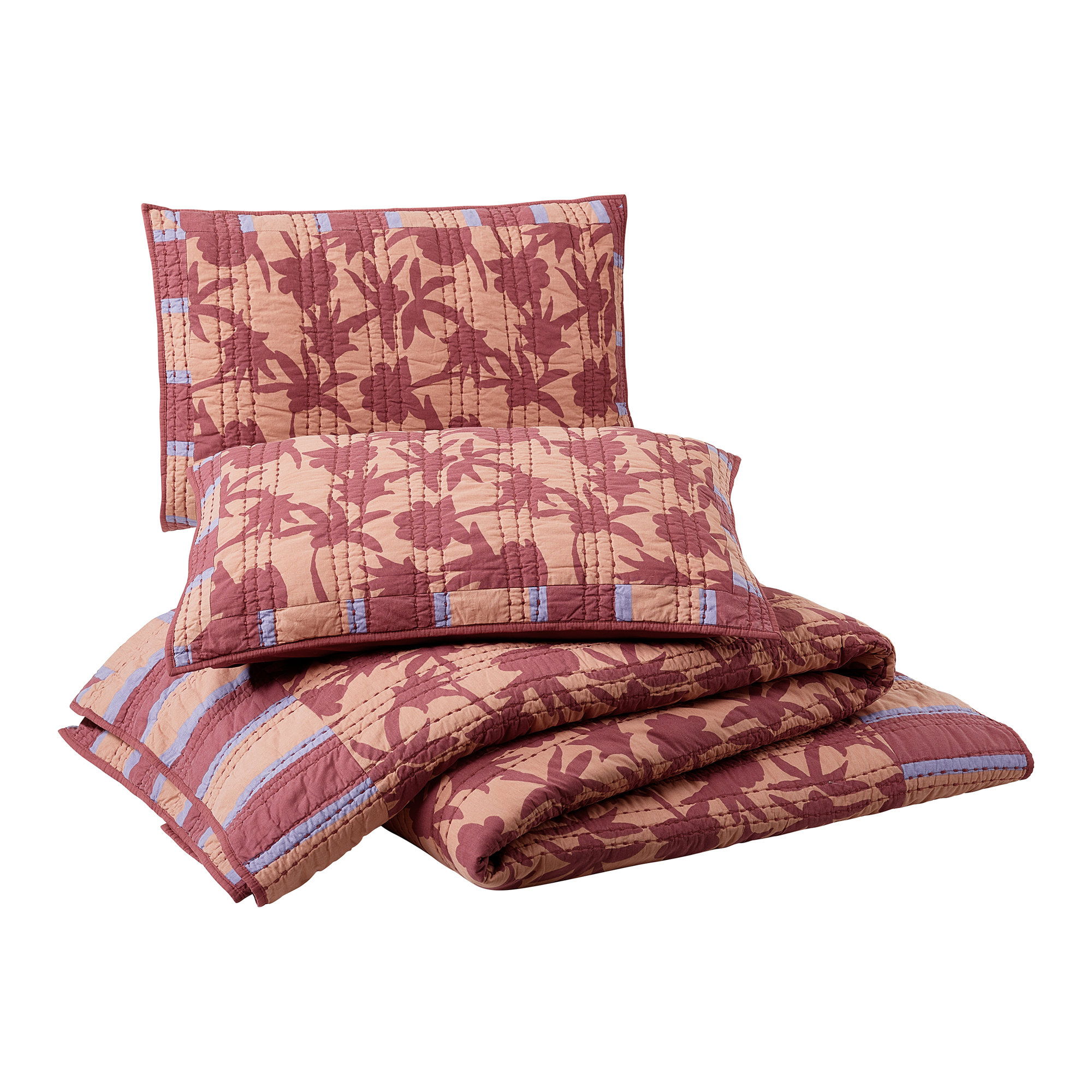 Natalia 100% Cotton Quilt Set, King Quilt + 2 King Shams