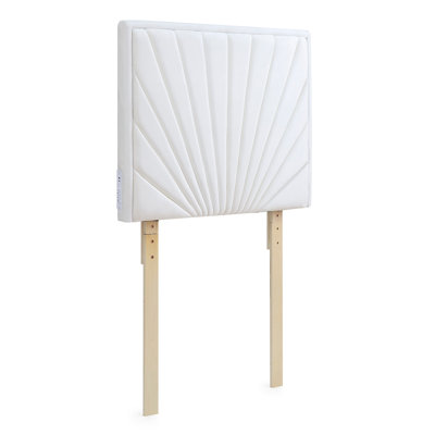 Tavira Allure Left Side Outlet Headboard with Legs - Sunrise Panel - Velvety White
