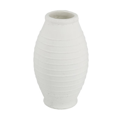 Round Terracotta Vase - Natural White Finish
