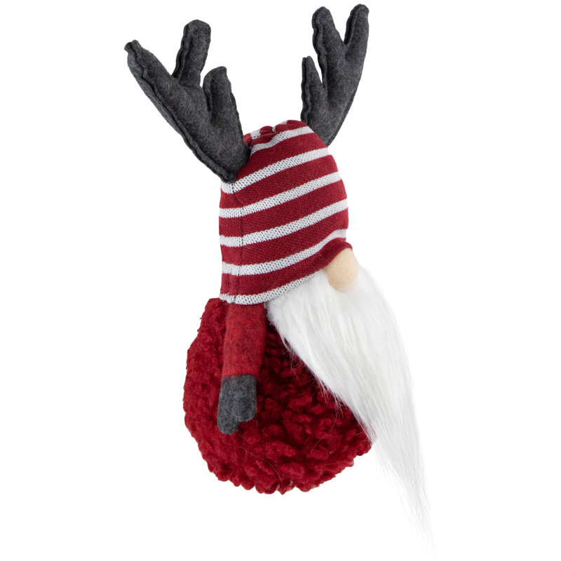 Décoration de Noël gnome rouge et blanc 12 "avec bois de cerf 12"