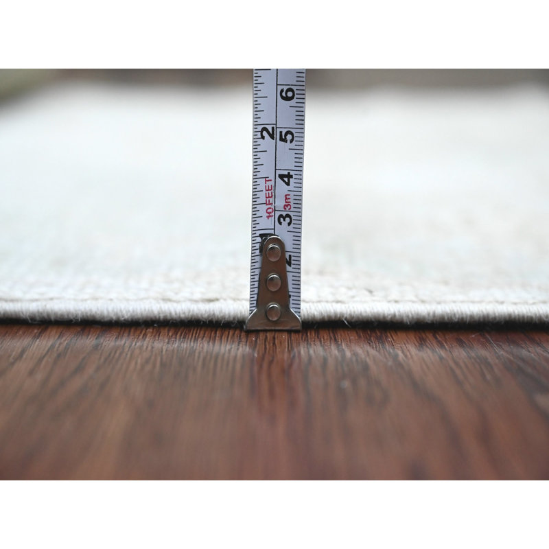 Tapis de couloir blanc en laine noué à la main 2 pi 10 po x 11 pi 5 po Angora 02043C0ED134437CB4F4CF2EB1976555