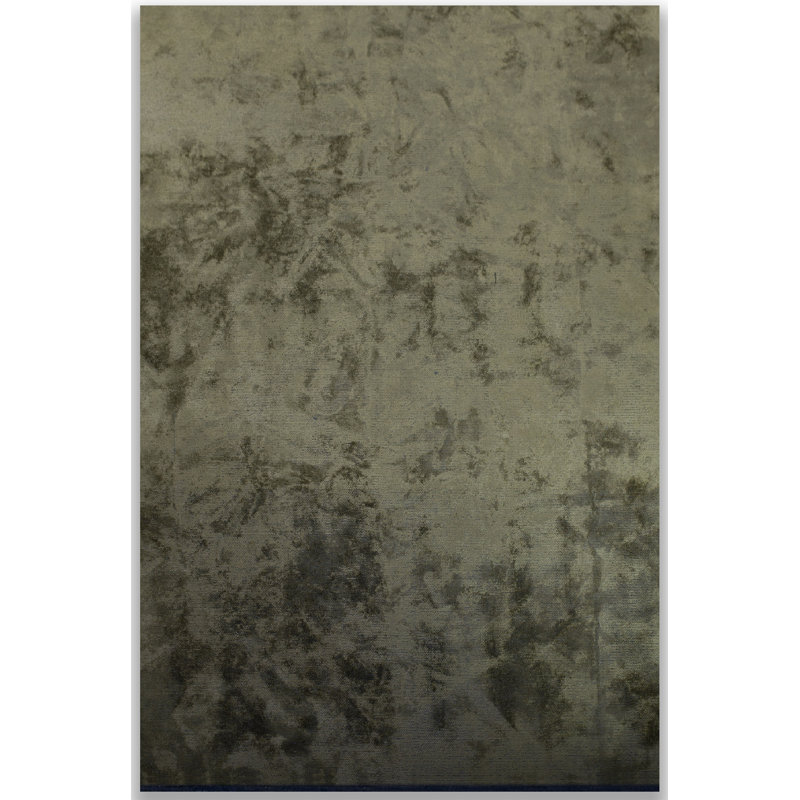 Tapis olive à tissage plat abstrait Rapture, Rectangle 7 pi 10 po x 9 pi 10 po