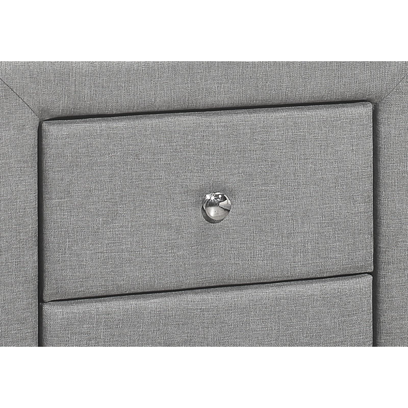 Table de chevet rembourrée avec tiroir de rangement, aspect lin gris, table de bout / d'appoint pour chambre à coucher | Idée de cadeau