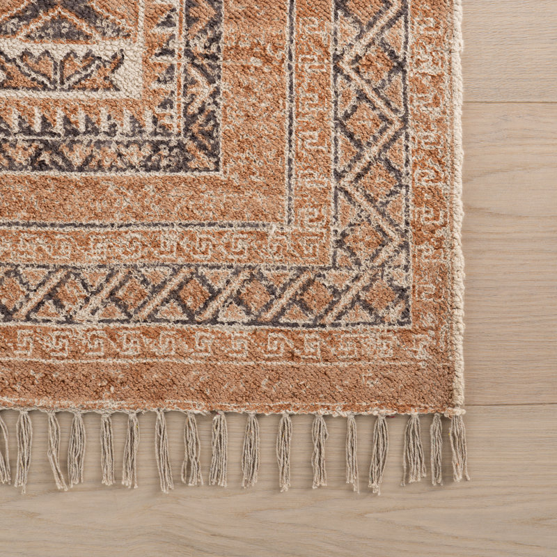 Ardin Vintage Handmade Cotton Rug, Rectangle 6' x 9'
