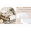 Lit simple avec tête de lit blanc brillant et 2 tiroirs avec rangement en chêne-1202614750-1202614751