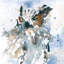 Chouette sur fond bleu, reproduction d'art sur toile tendue-18882508-74272717-74272718
