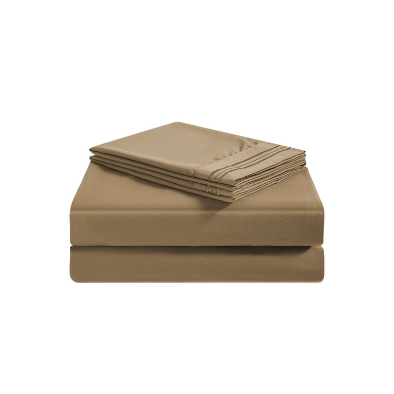 Premium Rayon from Bamboo Sheet Set Deep Pockets, Cooling, Ultra Soft and Breathable, Brown