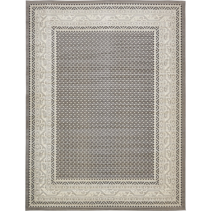 Tapis géométrique Swinson, Rectangle 9 pi x 12 pi 2 po, Gris