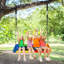 Blue Elephant Metal Standing Swing Swing Seat with Mounting Hangers and Chains-889538591