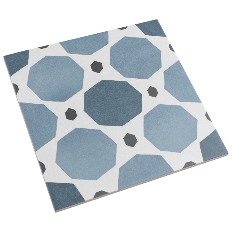 Carreau de porcelaine à motif de murs et de planchers 8 "x 8" Caprice Series, Gris / bleu